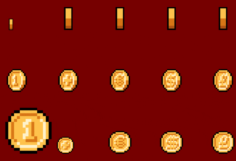 Jan Dyrda Coin Pixel Art Animation coin euro dollar USD bitcoin GBP pound pixel art animation Unity