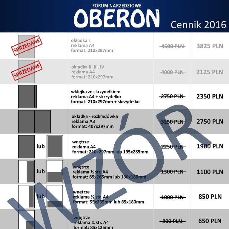 Jan Dyrda Forum Narzędziowe OBERON pricelist Forum Narzędziowe OBERON pricelist