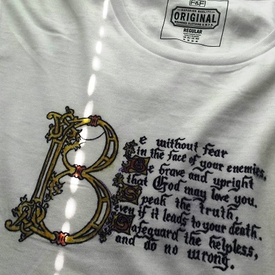 Jan Dyrda Medieval Calligraphy T-shirt tshirt tee shirt medieval calligraphy 