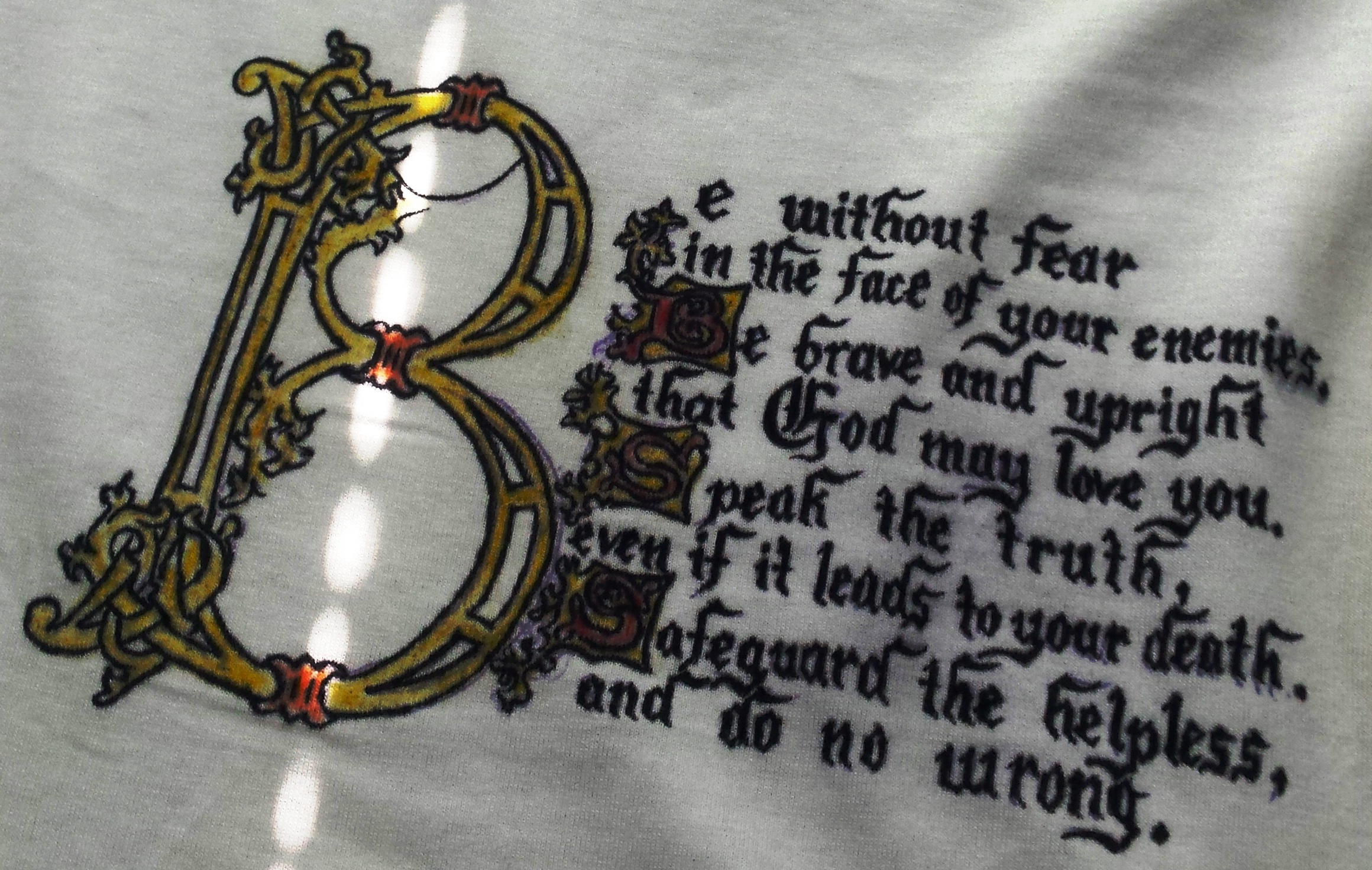 Jan Dyrda Medieval Calligraphy T-shirt tshirt tee shirt medieval calligraphy 