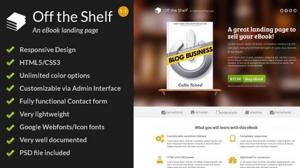Off the Shelf - Responsive E-Book Landing Page discount asset envato free assets