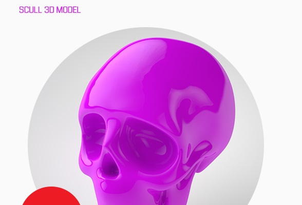 SCULL 3D MODEL free envato asset file